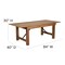 Flash Furniture Rectangle Antique Farm Table, Wood Top, Wood Grain XA-FARM-9-GG - alternate 10